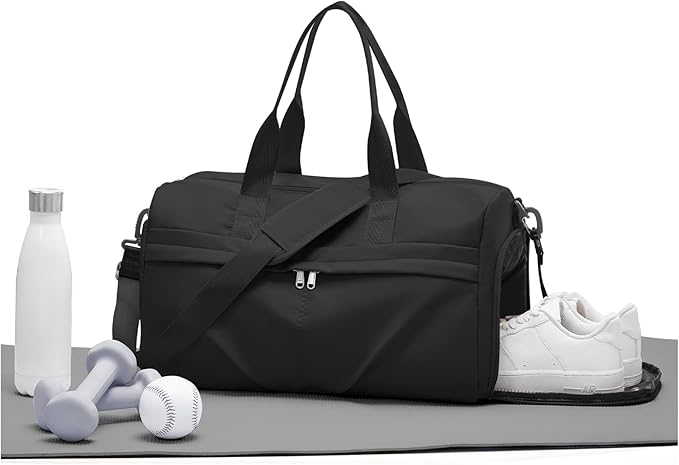 Gym Bag for Women Men with Shoe Compartment, Sport Duffel Bag, Waterproof Travel Weekender