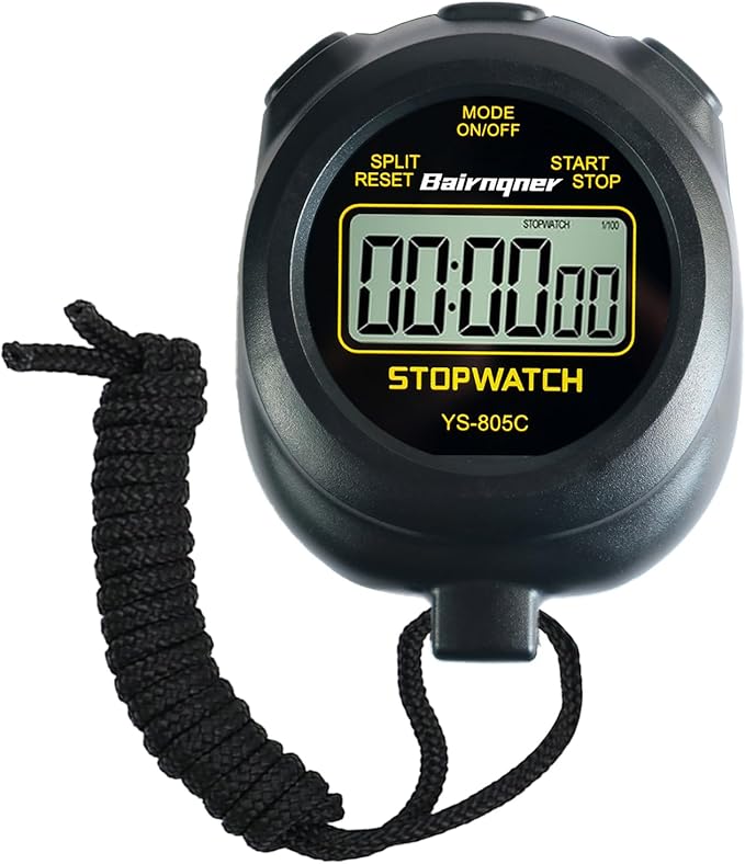 Stopwatch Timer with Countdown, ON/Off Simple Operation No Clock No Date, Digital Stop Watch for