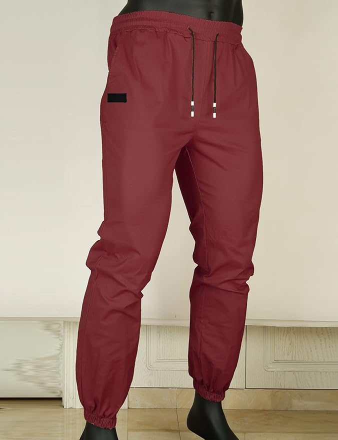 Men Joggers Chino Cargo Pants Hiking Outdoor Recreation Pants Twill Fitness Track Jogging Pants