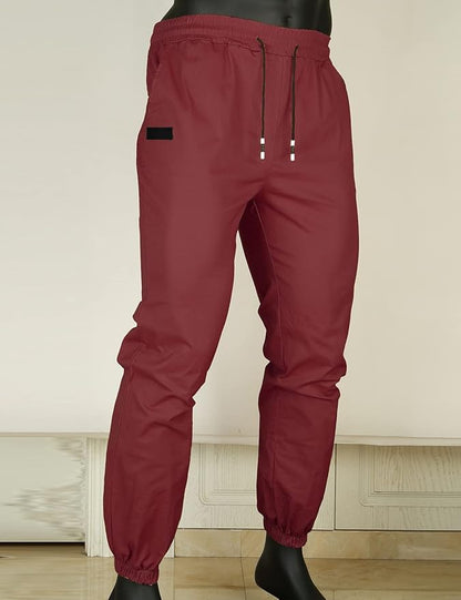 Men Joggers Chino Cargo Pants Hiking Outdoor Recreation Pants Twill Fitness Track Jogging Pants