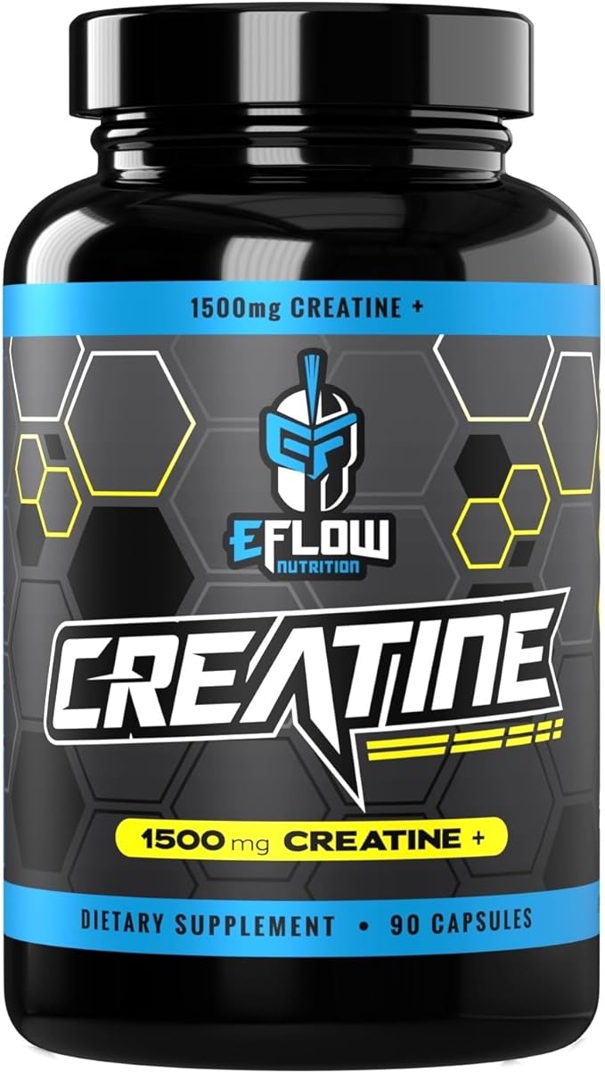 eFlow Creatine Capsules, HCL Creatine Pills - Creatine Supplement for Men & Women, Muscle Builder
