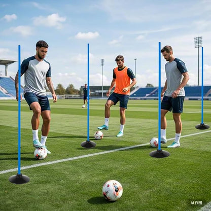 6 Pcs 5FT Adjustable Agility Training Poles for Soccer,Basketball, Football, Horse,Dog-Speed and