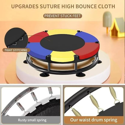 Trampoline for Kids, Full Anti-Rust 440lbs Anti-Rollover Round Bottom Toddler Trampoline