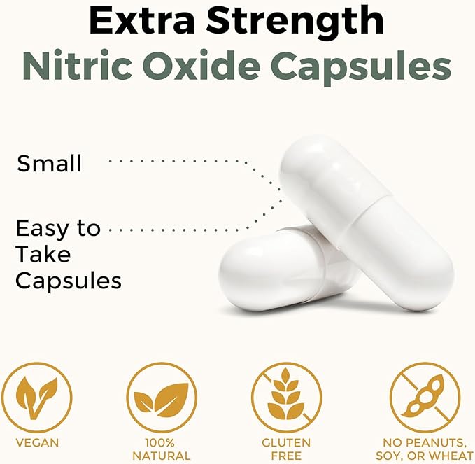 Nitric Oxide Supplement for Men - Precursor and Phytonutrient Blend for Energy, Oxygenation, and