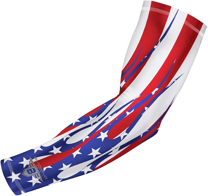 Bucwild Sports Flag Compression Arm Sleeve - Perfect for Baseball Basketball Football - Youth &