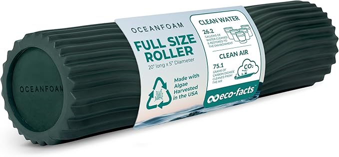 Oceanfoam Tidal Roller - Hunter - Muscle Massage Foam Roller for Back Pain & Stretching - Firm and