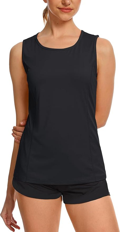TACVASEN Women's UPF 80+ Workout Tank Top Sleeveless Quick Dry Sun Protection Hiking Athletic Gym