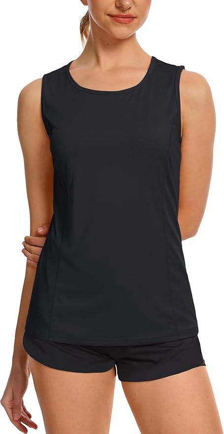TACVASEN Women's UPF 80+ Workout Tank Top Sleeveless Quick Dry Sun Protection Hiking Athletic Gym
