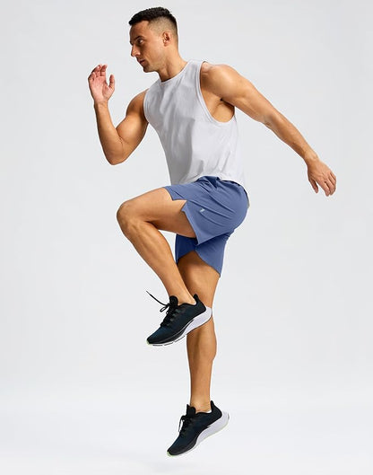 Men's Running Shorts with Zipper Pockets 9 Inch/ 7 Inch / 5 Inch Lightweight Quick Dry Gym Workout
