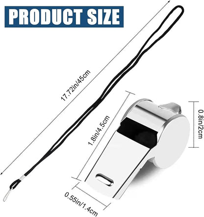 3 Pcs Whistle,Stainless Steel Sports Whistle with Lanyard for Coaches Referees Emergency Outdoor