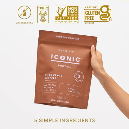 ICONIC Protein Powder, Chocolate Truffle - Sugar Free, Low Carb Protein Powder - Lactose Free