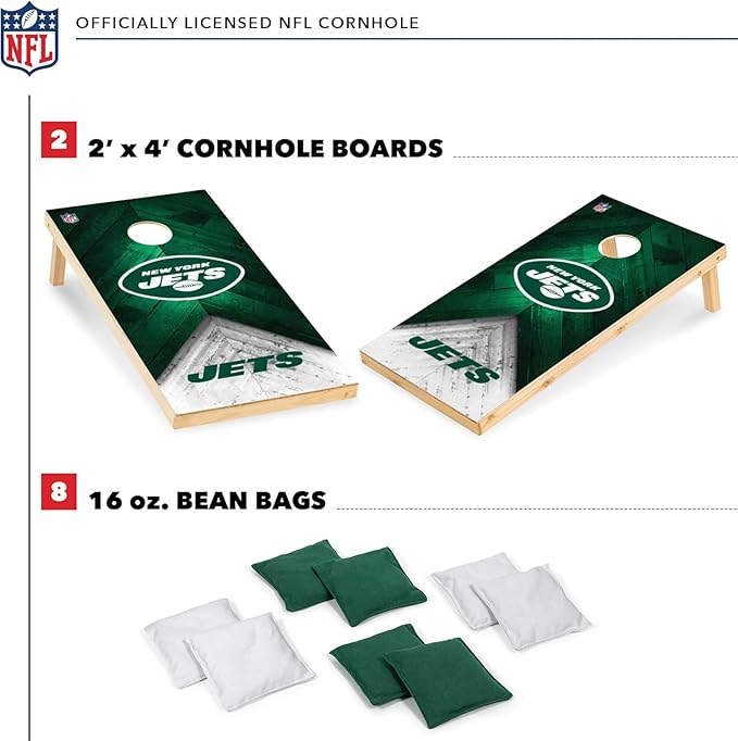 NFL Football 2' x 4' Regulation Size Solid Wood Cornhole Set with Direct Print HD Team Graphics