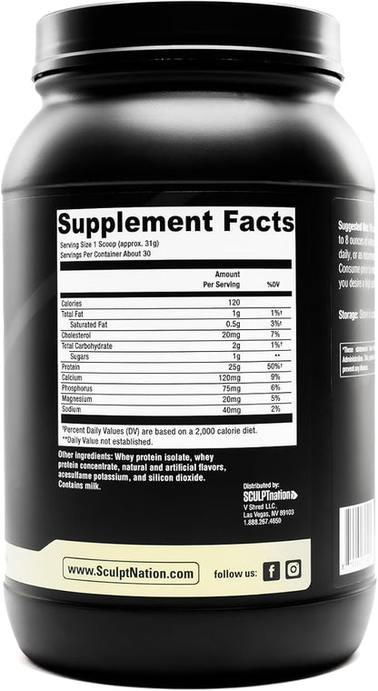 Sculpt Nation by V Shred Protein Powder (Vanilla) - Premium Whey Protein Powder Vanilla and BCAAs