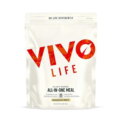 Vivo Life - Whole, Vegan Meal Replacement Shake with Proteins, Vitamins & Minerals, Gut Friendly