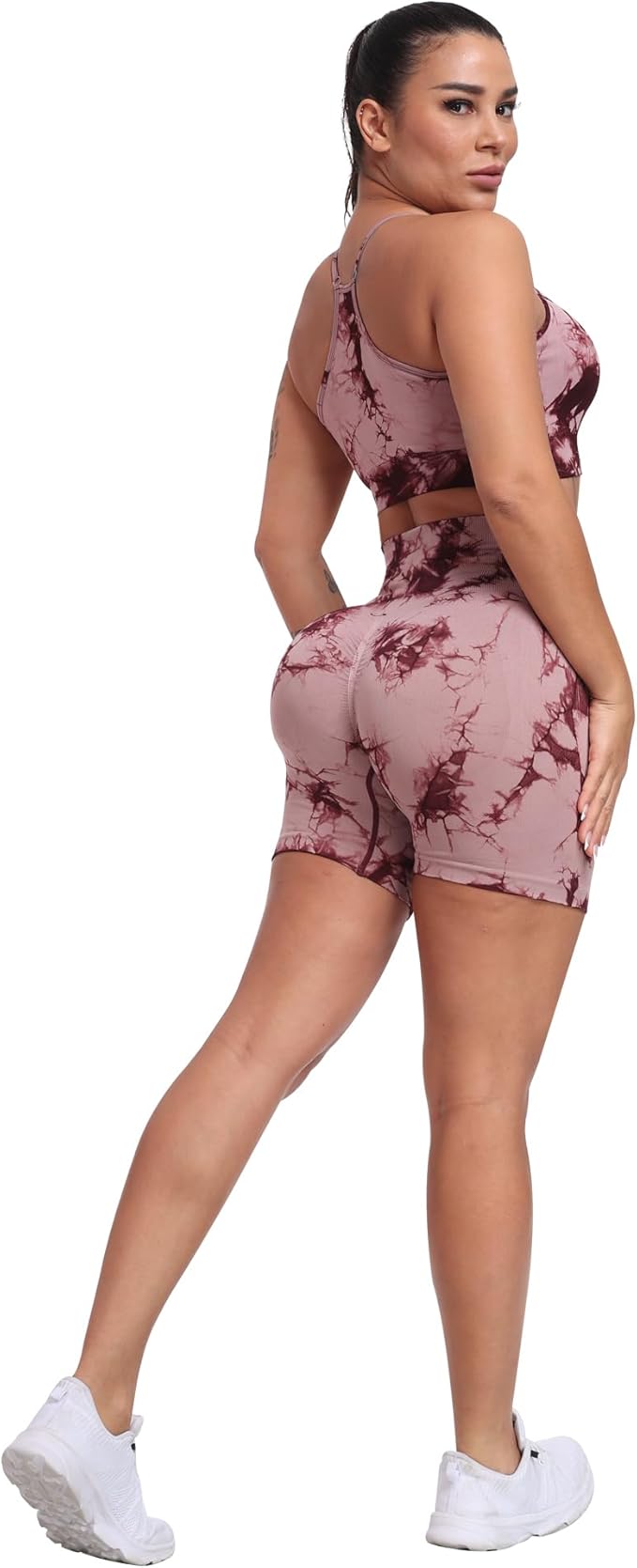 CHRLEISURE Women's 4 Packs Workout Gym Shorts, High Waisted Butt Lifting Scrunch Butt Seamless