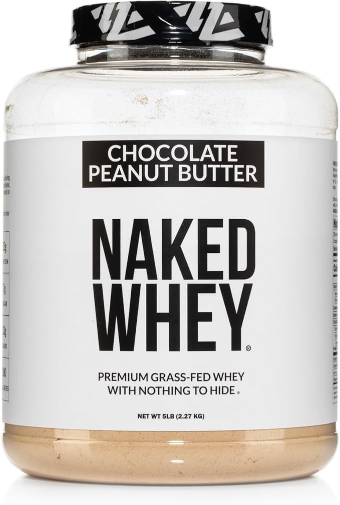 NAKED Whey Chocolate Peanut Butter Grass Fed Whey Protein Powder, No GMO, No Soy, and Gluten Free
