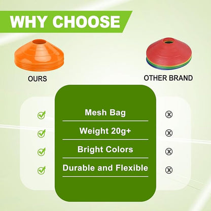 Ashsajkd(Set of 25/50/100 - Agility Soccer Cones with Carry Bag and for ï¼?Football Cones for