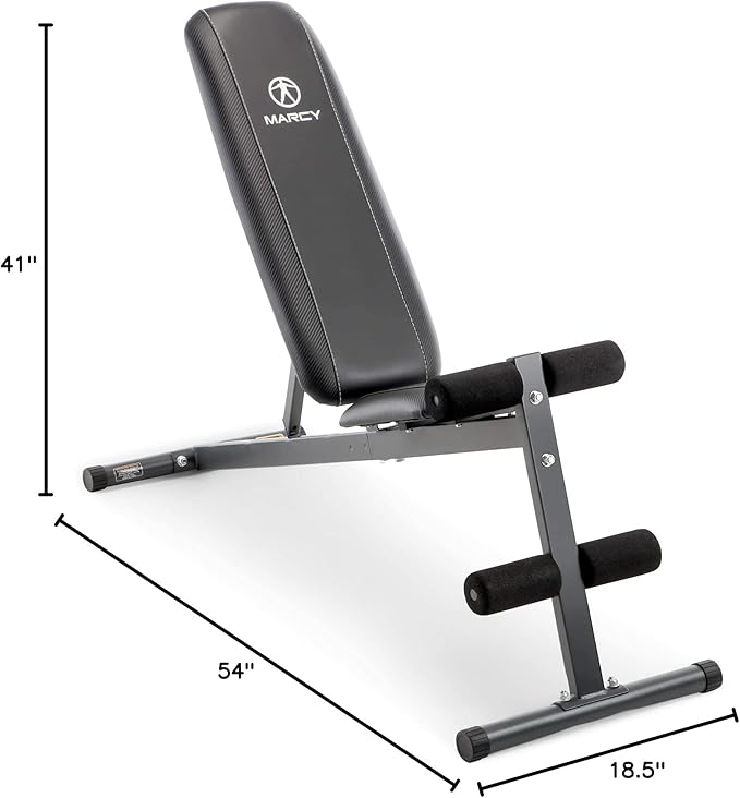 Marcy Exercise Utility Bench for Upright, Incline, Decline, and Flat Exercise SB-261W , Black