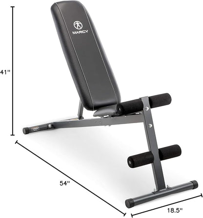 Marcy Exercise Utility Bench for Upright, Incline, Decline, and Flat Exercise SB-261W , Black