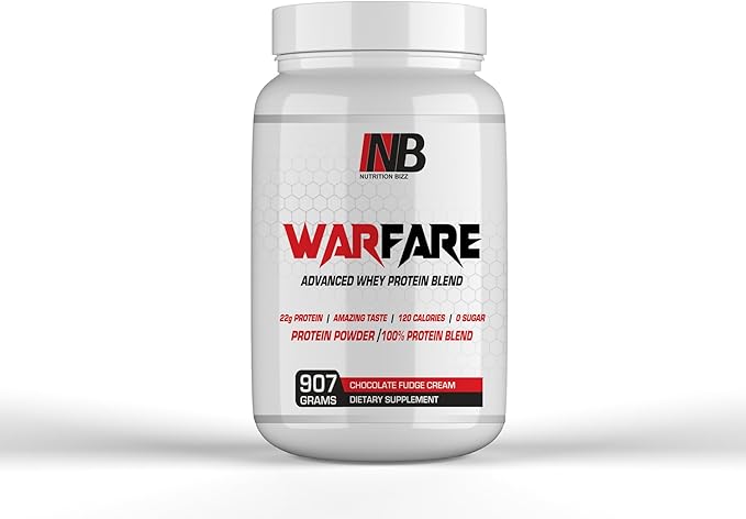 Warfare 2 lbs Advanced Whey Protein Blend 22g Protein per Serving Amazing Flavors (2 lbs, Chocolate