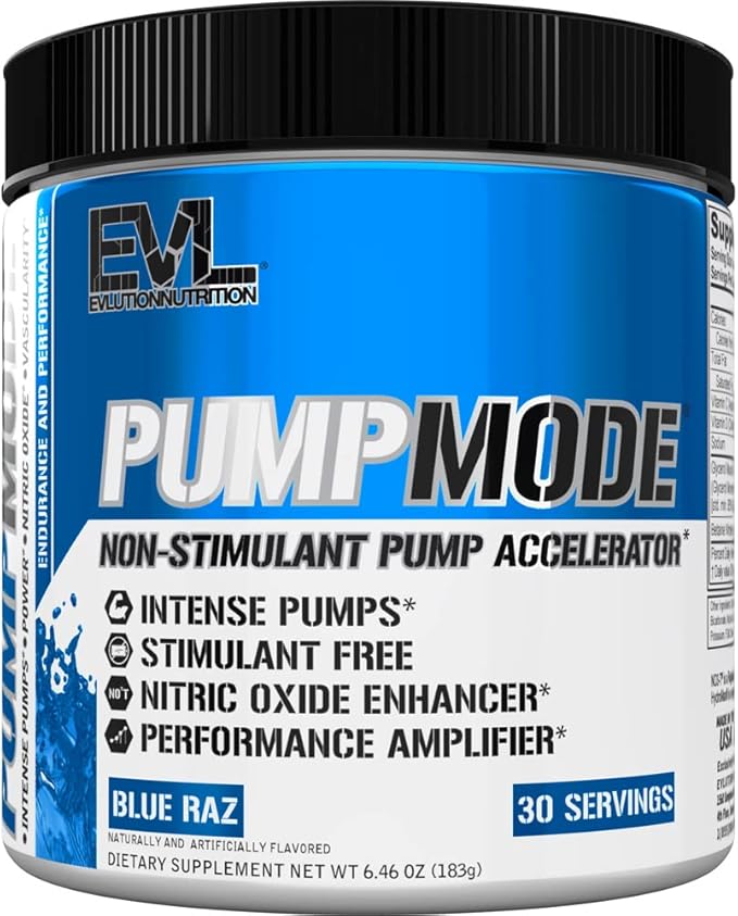 EVL PumpMode Nitric Oxide Supplement - Nitric Oxide Booster Pump Pre Workout Powder with Glycerol