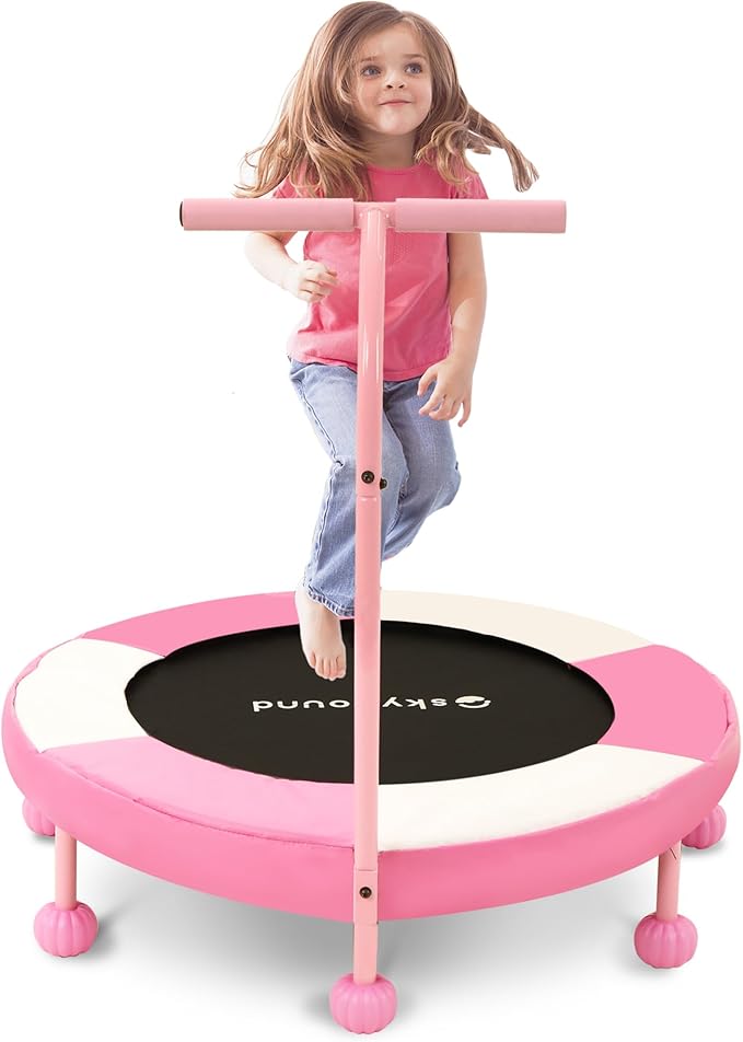 SkyBound 36 Inch Indoor Trampoline for Kids - Kids Trampoline Indoor with Handle - Toddler
