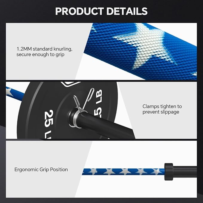 7FT Olympic Barbell Bar with Weight Plate Set Combo, Solid Olympic Bar with Bearings, 700Lbs