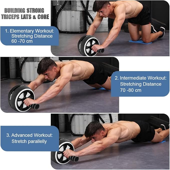 Ab Roller Wheel, 10-In-1 Ab Exercise Wheels Kit with Resistance Bands, Knee Mat, Jump Rope, Push-Up