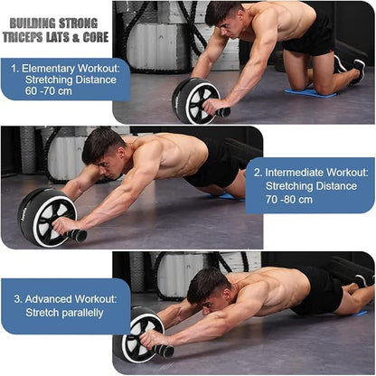 Ab Roller Wheel, 10-In-1 Ab Exercise Wheels Kit with Resistance Bands, Knee Mat, Jump Rope, Push-Up