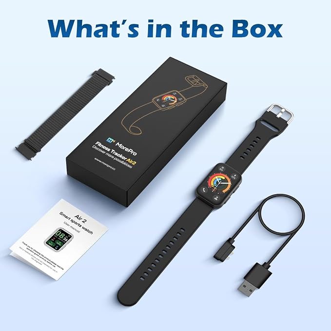 MorePro Health Fitness Tracker with Blood oxy-gen Monitor and 24/7 Heart Rate and Blood Pressure