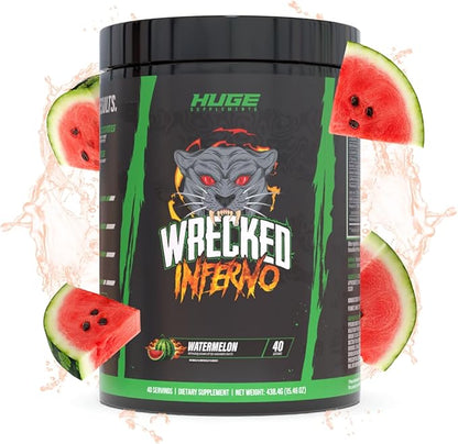 Wrecked Inferno - Thermogenic Pre Workout For Men & Women, Increase Energy, Boost Thermogenesis &