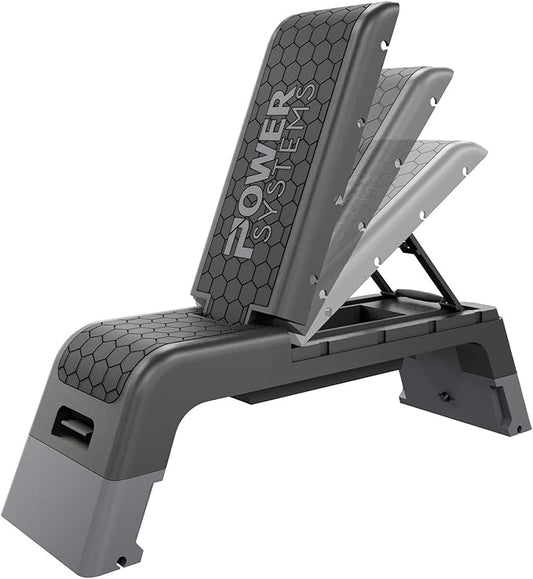 Power Systems Step Bench & Weight Bench | Aerobic Platform & Plyo Box for Cardio, Strength |