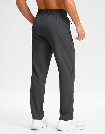 Pudolla Men's Lightweight Hiking Pants Quick-Dry Outdoor Sweatpants with Zipper Pockets for Casual