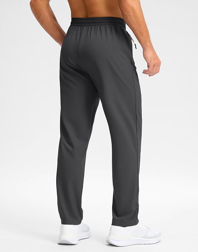 Pudolla Men's Lightweight Hiking Pants Quick-Dry Outdoor Sweatpants with Zipper Pockets for Casual