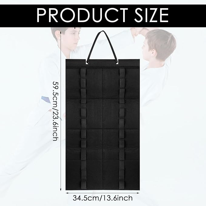 2 Pack Martial Arts Belts Organizer, Hanging Karate Belt Display Holds 12 Karate Belts for Martial