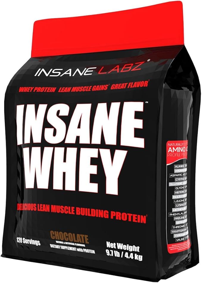Insane Labz Insane Whey,100% Muscle Building Whey Protein, BCAA Amino Profile, Mass Gainer, Meal