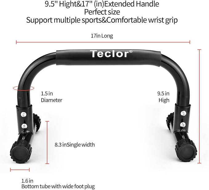 Push Up Bar, Parallettes Bars For L-sit & Dip, Heavy-Duty No Wobbling Parallel Bars Stand For