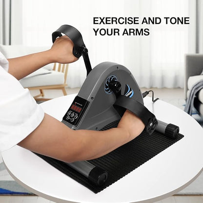 Motorized Mini Exercise Bike Pedal Exerciser for Seniors Rehab Training, LUBBYGIM Electric Under