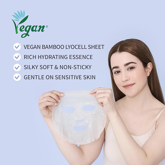 #OOTD Collagen Hydrating Sheet Masks for Face Korean Anti Aging Mask Sheet for Dry Skin & Sensitive