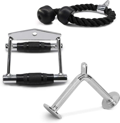 Yes4All Tricep Press Down Cable Machine Attachment Set, LAT Pulldown Attachment, Cable Machine