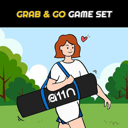 A11N Outdoor Volleyball and Badminton Combo Set - Includes Adjustable Height Anti-Sag Net