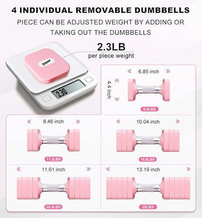15LB 20LB 40LB 50LB Adjustable Dumbbell Set Free Weights Dumbbells Set for Women Men Hand Weights