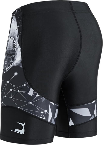 HUGE SPORTS Men's Rash Guard Swim Shorts Compression Swimming Jammer Cool Dry Active Swimsuit