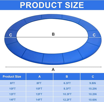 Trampoline Spring Cover Multicolor Safety Pad, 8ft 14ft 15ft Universal Trampoline Padding