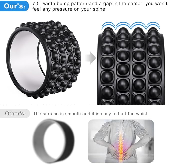 Kipika Back Roller Wheel,Back Stretcher,Back Cracker,Yoga Wheel, Foam Roller for Back Pain Relief