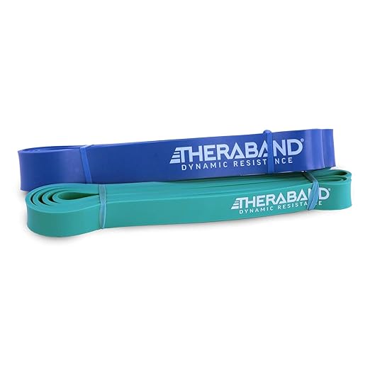 THERABAND High Resistance Bands, Set of 2 Elastic Super Bands for Improving Flexibility, Injury