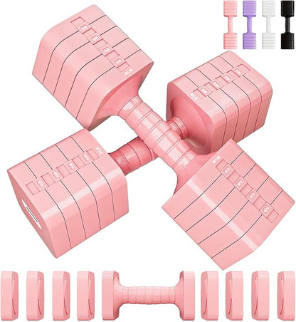 Adjustable Dumbbell Set for Women Men 16LB 20LB Hand Weights Dumbbells Sets Woman Exercise Fitness