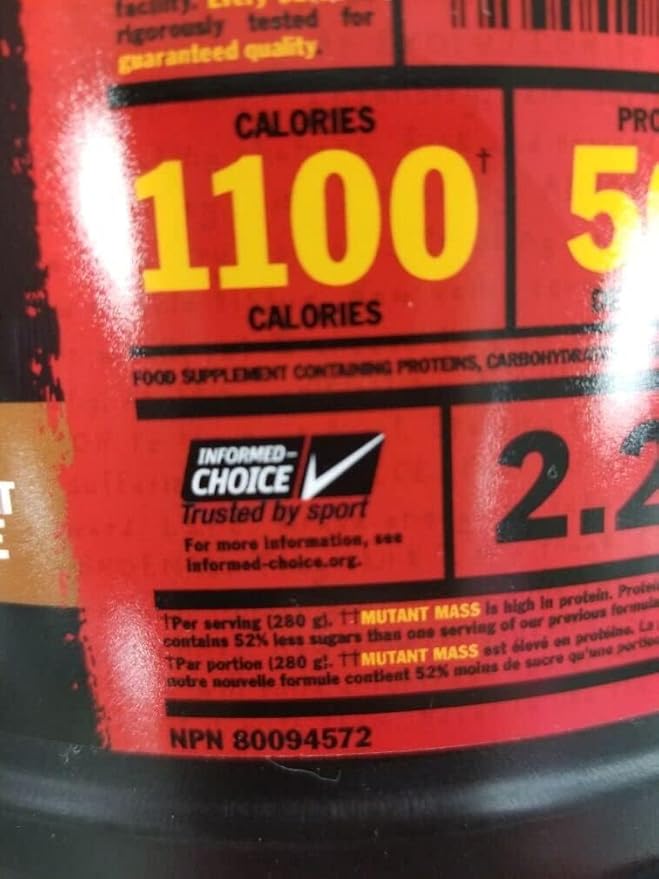Mutant Mass Weight Gainer Protein Powder ??Build Muscle Size and Strength with 1100 Calories ??56 g