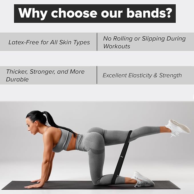 Resistance Bands for Working Out (Set of 5) – Elastic Bands for Exercise & Physical Therapy – Loop