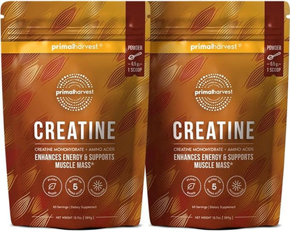 Primal Harvest Creatine Powder Supplement for Men and Women's Fitness, Workouts, and Muscle Growth